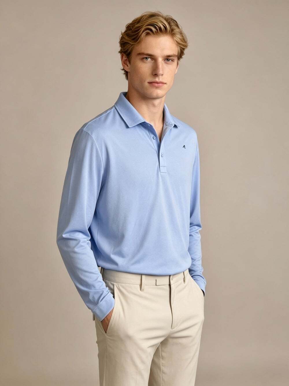 NWOT Redvanly Golf Polo Shirt Mens Blue Long-Sleeved Size XL